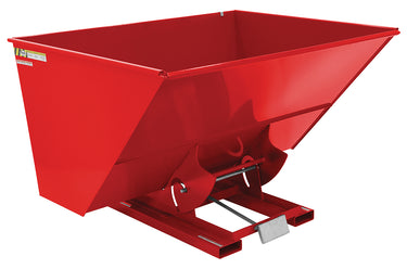 3 CuYd 70 Degree Medium Duty Self Dumping Hopper w/ Bumper Release - Red